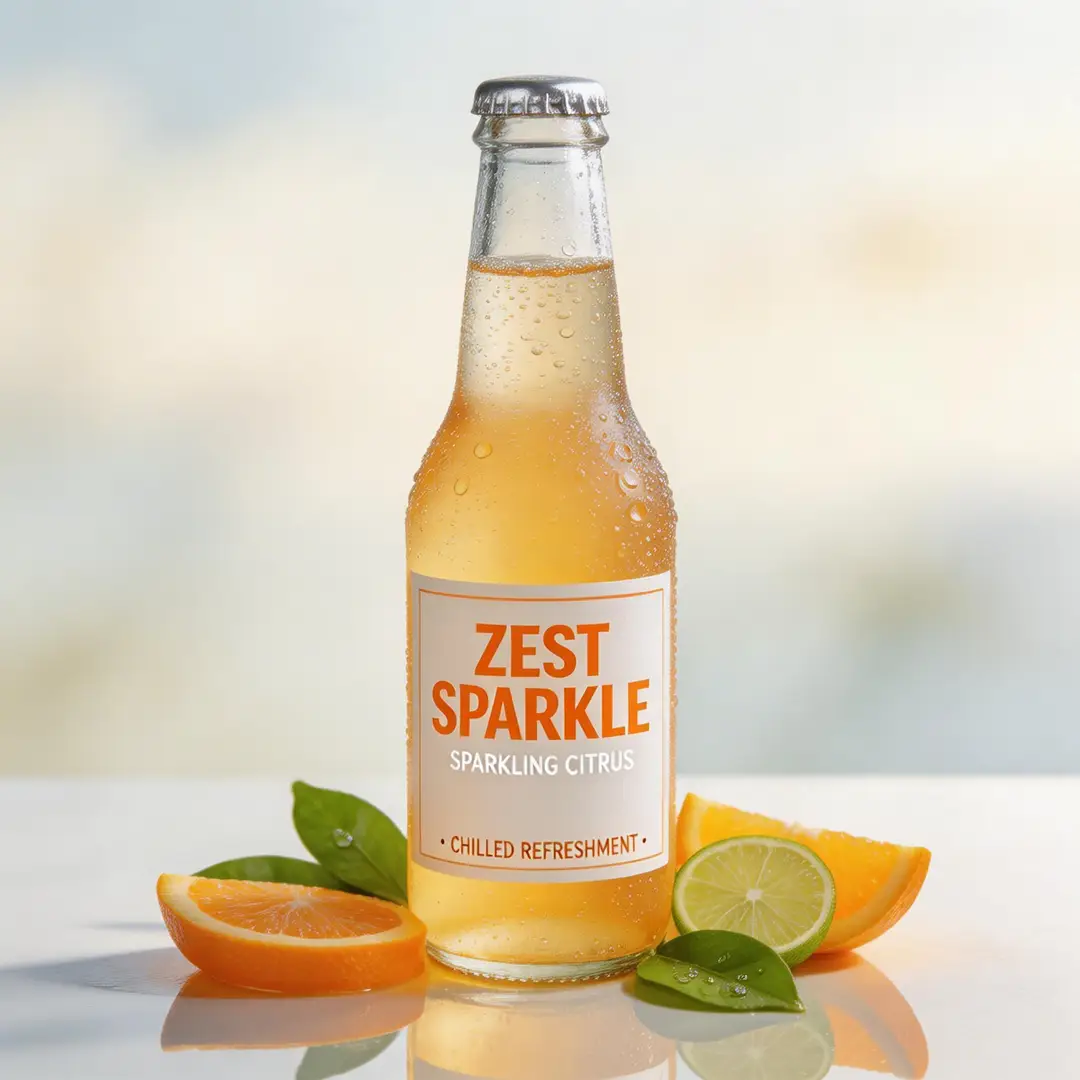 A high-detail beverage campaign frame featuring polished lighting and robust commercial energy.